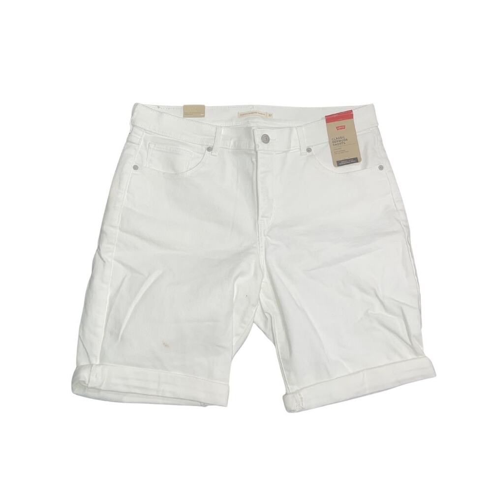 Levi's Denim Classic Bermuda White Jean Shorts Size 32 NWT Summer Casual